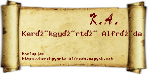 Kerékgyártó Alfréda névjegykártya